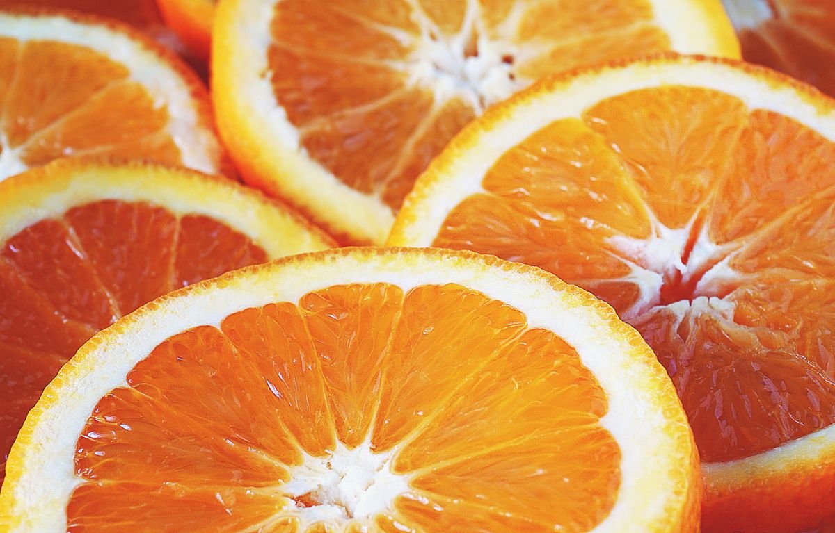 Close-up of sliced oranges